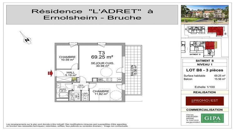 Ma-Cabane - Vente Appartement Ernolsheim-Bruche, 69 m²