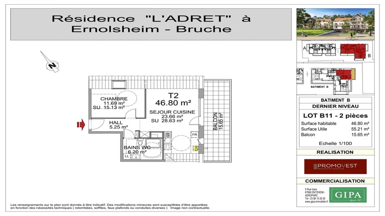 Ma-Cabane - Vente Appartement Ernolsheim-Bruche, 47 m²