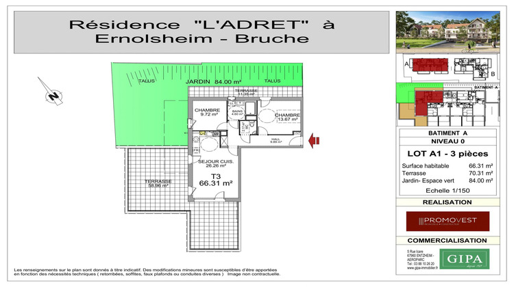 Ma-Cabane - Vente Appartement Ernolsheim-Bruche, 66 m²