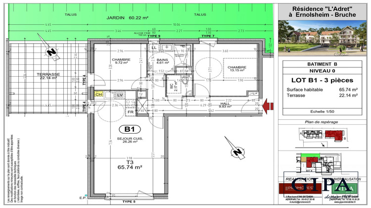 Ma-Cabane - Vente Appartement Ernolsheim-Bruche, 66 m²