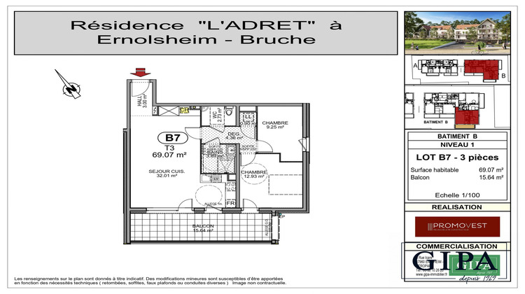 Ma-Cabane - Vente Appartement Ernolsheim-Bruche, 69 m²