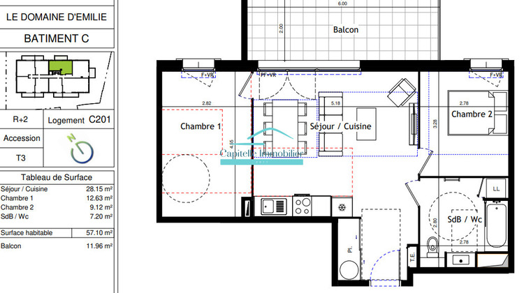Ma-Cabane - Vente Appartement Fabrègues, 57 m²