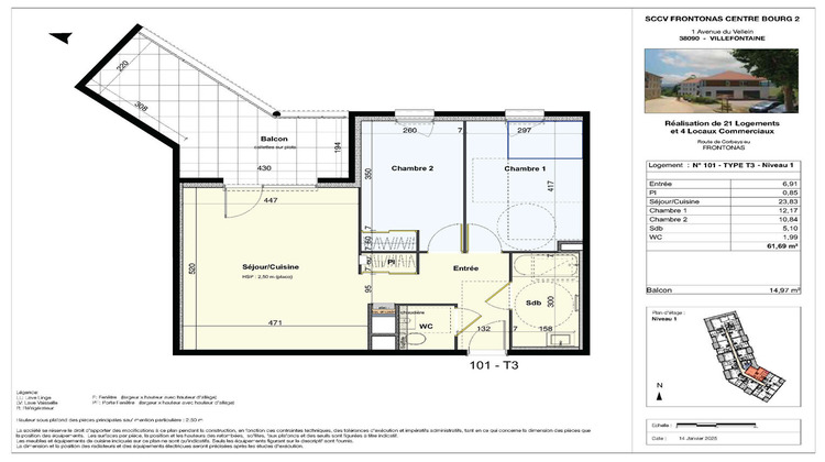 Ma-Cabane - Vente Appartement FRONTONAS, 61 m²