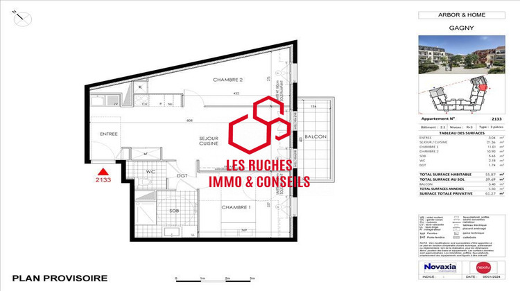 Ma-Cabane - Vente Appartement Gagny, 58 m²