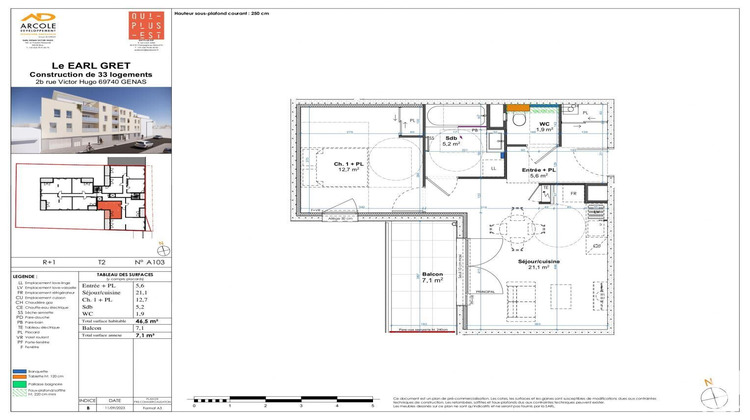 Ma-Cabane - Vente Appartement Genas, 46 m²