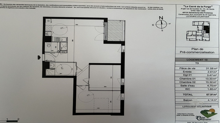 Ma-Cabane - Vente Appartement GRANDCHAMPS-DES-FONTAINES, 67 m²