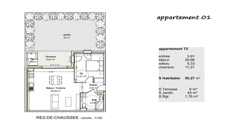 Ma-Cabane - Vente Appartement Guéreins, 50 m²