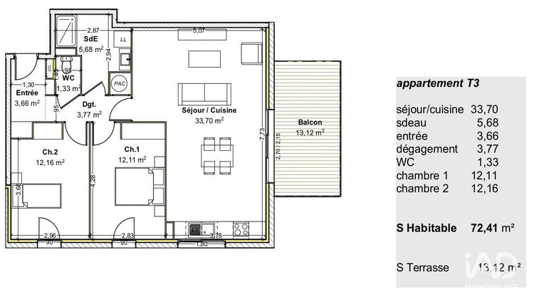 Ma-Cabane - Vente Appartement Guéreins, 72 m²