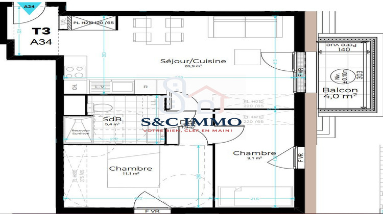 Ma-Cabane - Vente Appartement Hardricourt, 54 m²