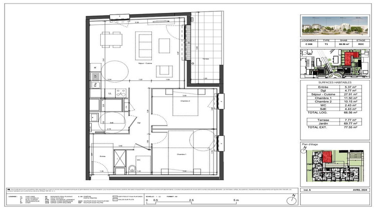 Ma-Cabane - Vente Appartement Ifs, 66 m²