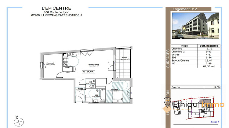 Ma-Cabane - Vente Appartement Illkirch-Graffenstaden, 61 m²