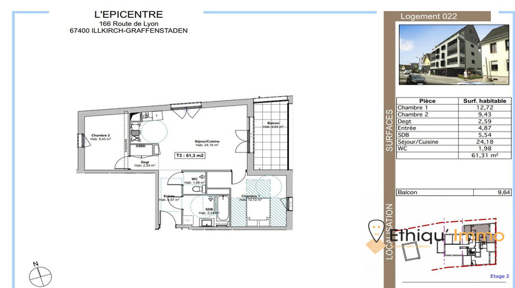 Ma-Cabane - Vente Appartement Illkirch-Graffenstaden, 61 m²