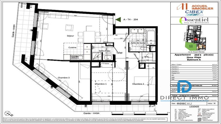 Ma-Cabane - Vente Appartement Issy-les-Moulineaux, 87 m²