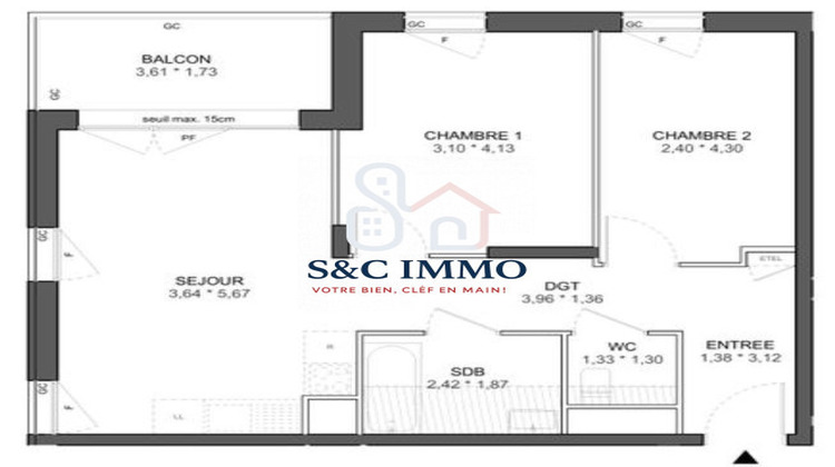 Ma-Cabane - Vente Appartement Ivry-sur-Seine (), 57 m²