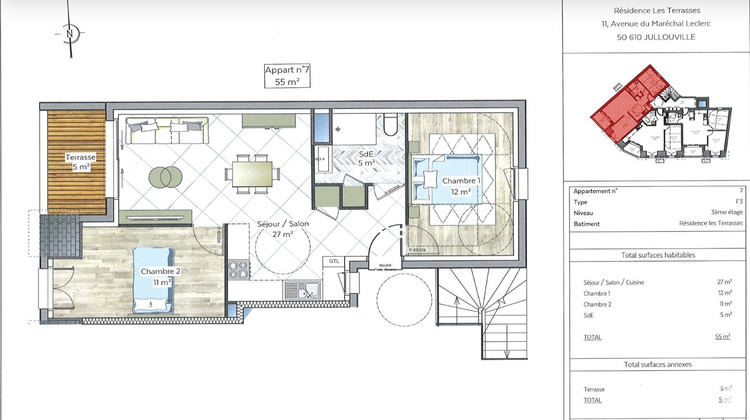 Ma-Cabane - Vente Appartement JULLOUVILLE, 55 m²