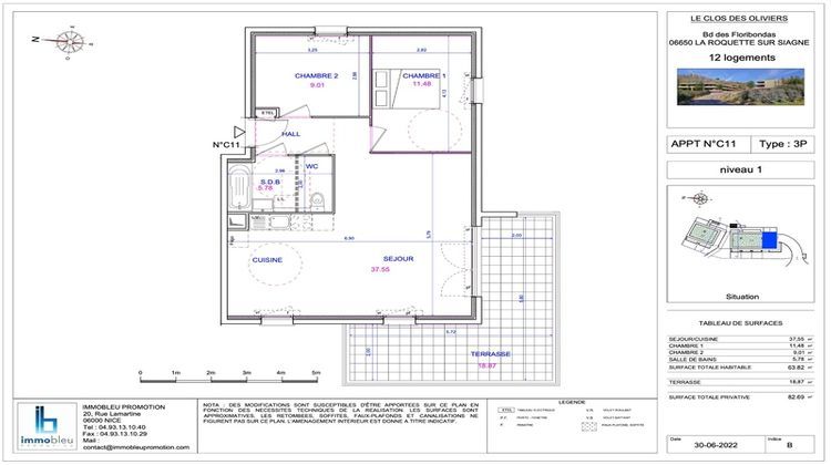 Ma-Cabane - Vente Appartement LA ROQUETTE SUR SIAGNE, 64 m²