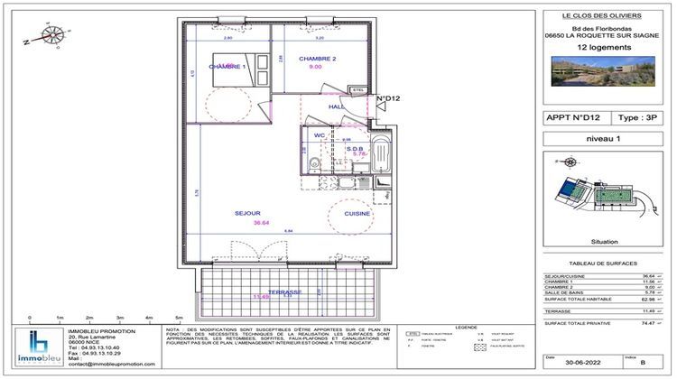 Ma-Cabane - Vente Appartement LA ROQUETTE SUR SIAGNE, 63 m²