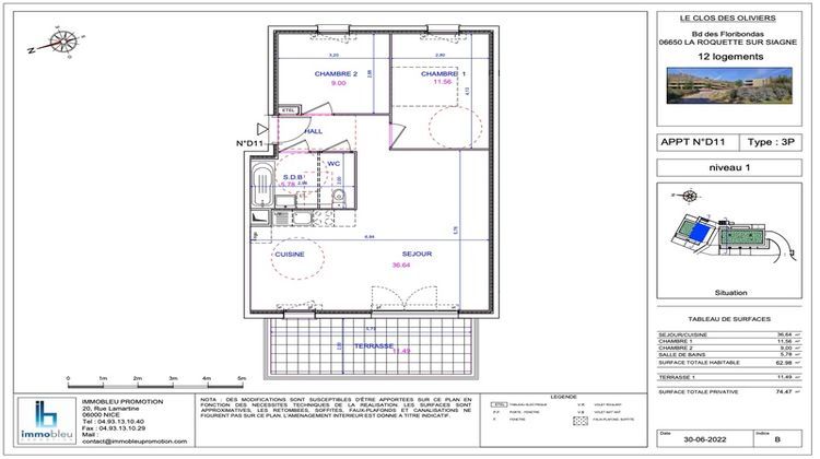 Ma-Cabane - Vente Appartement LA ROQUETTE SUR SIAGNE, 63 m²