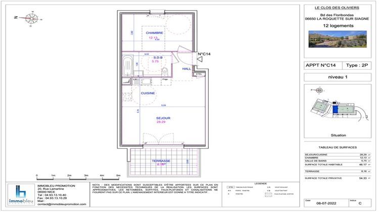 Ma-Cabane - Vente Appartement LA ROQUETTE SUR SIAGNE, 46 m²