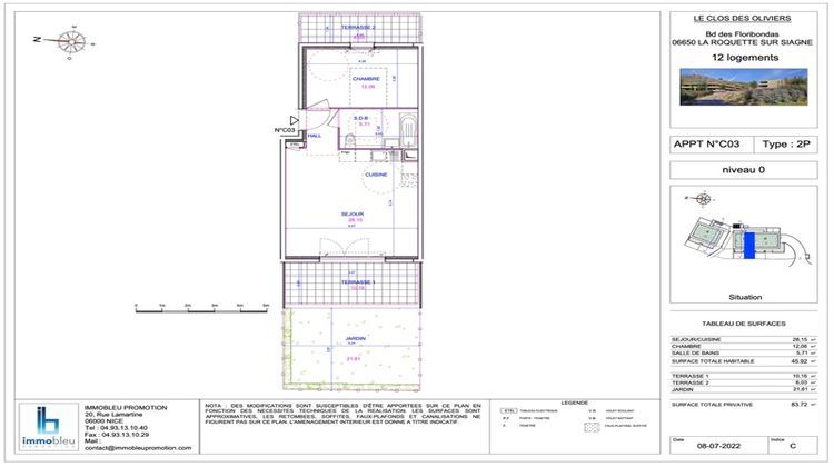 Ma-Cabane - Vente Appartement LA ROQUETTE SUR SIAGNE, 46 m²