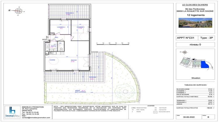 Ma-Cabane - Vente Appartement LA ROQUETTE SUR SIAGNE, 64 m²