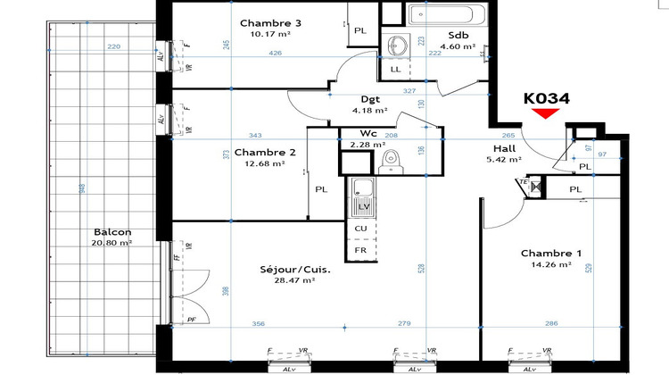 Ma-Cabane - Vente Appartement LA VERPILLIERE, 82 m²