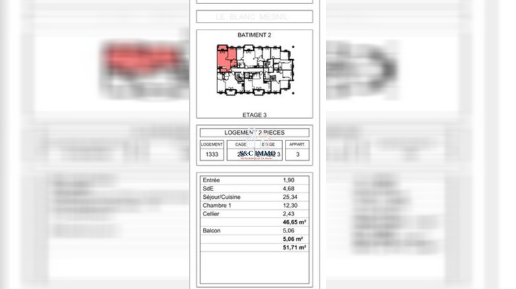 Ma-Cabane - Vente Appartement Le Blanc-Mesnil (), 46 m²