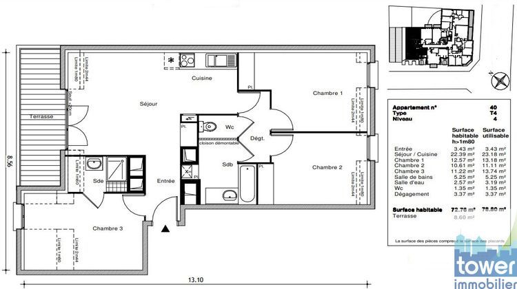 Ma-Cabane - Vente Appartement Le Blanc-Mesnil, 72 m²