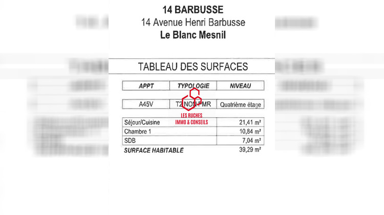 Ma-Cabane - Vente Appartement Le Blanc-Mesnil, 39 m²