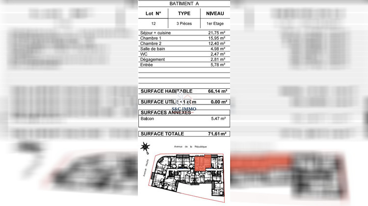 Ma-Cabane - Vente Appartement Le Blanc-Mesnil, 66 m²