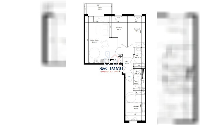 Ma-Cabane - Vente Appartement Le Coudray-Montceaux, 81 m²