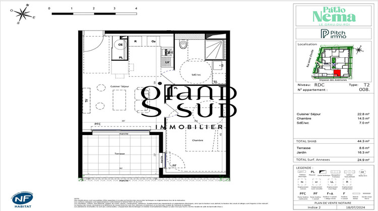 Ma-Cabane - Vente Appartement LE GRAU-DU-ROI, 44 m²