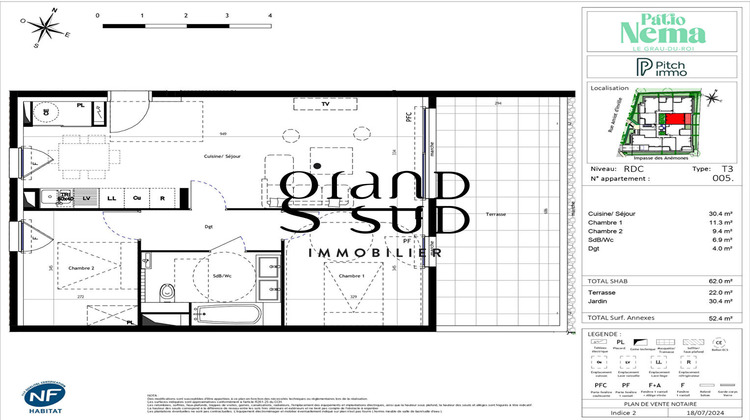 Ma-Cabane - Vente Appartement LE GRAU-DU-ROI, 62 m²
