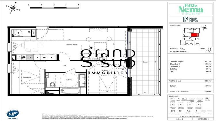 Ma-Cabane - Vente Appartement LE GRAU-DU-ROI, 62 m²