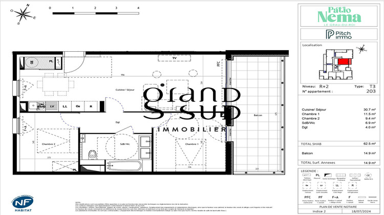 Ma-Cabane - Vente Appartement LE GRAU-DU-ROI, 62 m²
