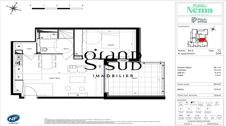Ma-Cabane - Vente Appartement LE GRAU-DU-ROI, 50 m²
