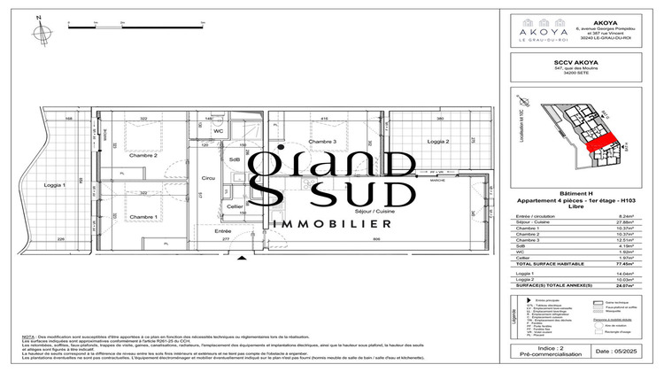 Ma-Cabane - Vente Appartement LE GRAU-DU-ROI, 77 m²