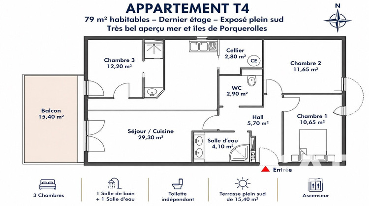 Ma-Cabane - Vente Appartement Le Lavandou, 79 m²