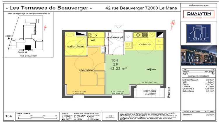 Ma-Cabane - Vente Appartement Le Mans, 43 m²