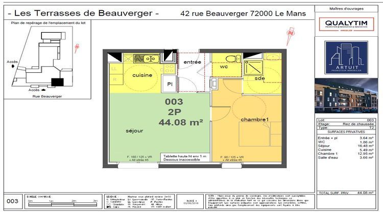 Ma-Cabane - Vente Appartement Le Mans, 44 m²