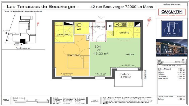 Ma-Cabane - Vente Appartement Le Mans, 43 m²