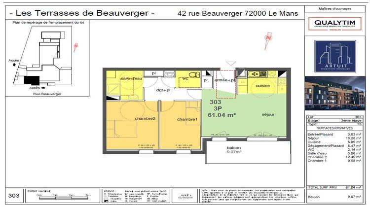 Ma-Cabane - Vente Appartement Le Mans, 61 m²