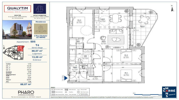 Ma-Cabane - Vente Appartement Le Mans, 88 m²