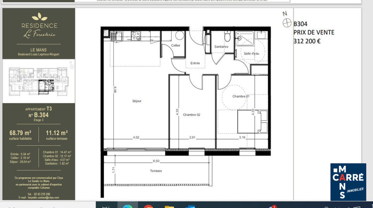 Ma-Cabane - Vente Appartement Le Mans, 68 m²