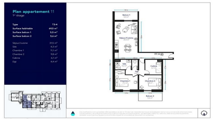 Ma-Cabane - Vente Appartement Le Monêtier-les-Bains, 69 m²