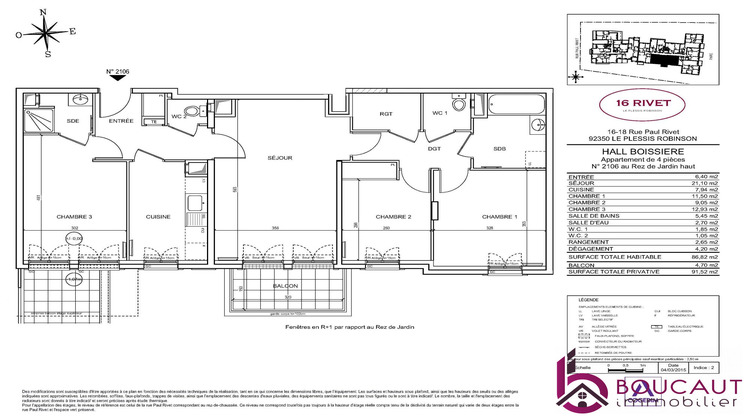 Ma-Cabane - Vente Appartement Le Plessis-Robinson, 86 m²