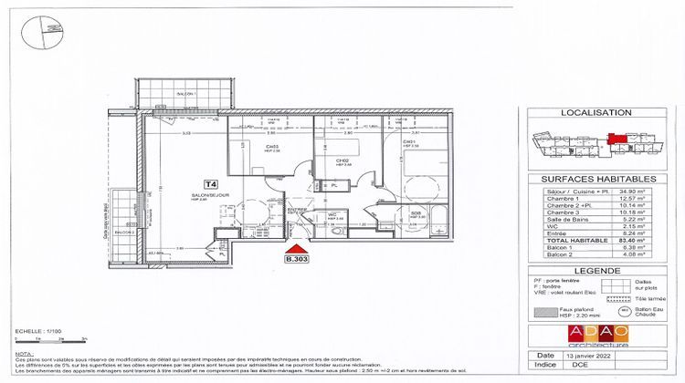 Ma-Cabane - Vente Appartement LE RHEU, 83 m²