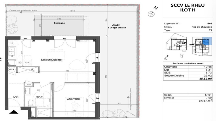 Ma-Cabane - Vente Appartement LE RHEU, 45 m²
