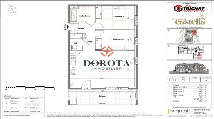 Ma-Cabane - Vente Appartement Le Versoud, 69 m²