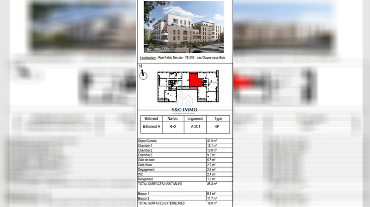 Ma-Cabane - Vente Appartement Les Clayes-sous-Bois, 88 m²